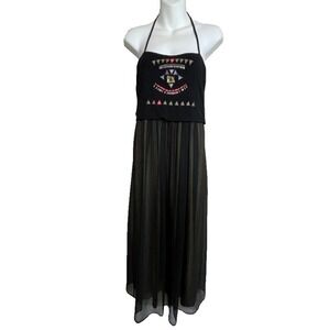 Copine Adorer Halter Dress 42 Tribal Luxe Boho Resort Chic